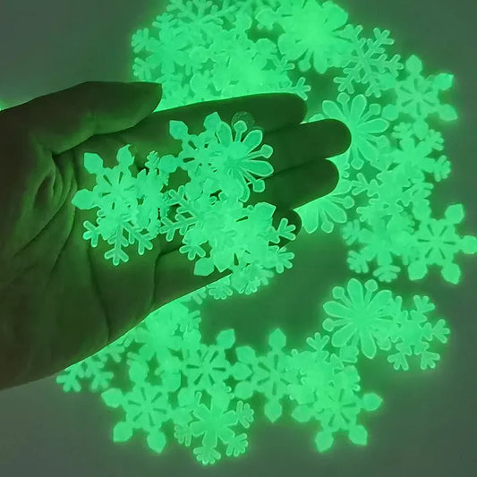 Luminous Snowflake Glow in the Dark 50 Sticker Pack