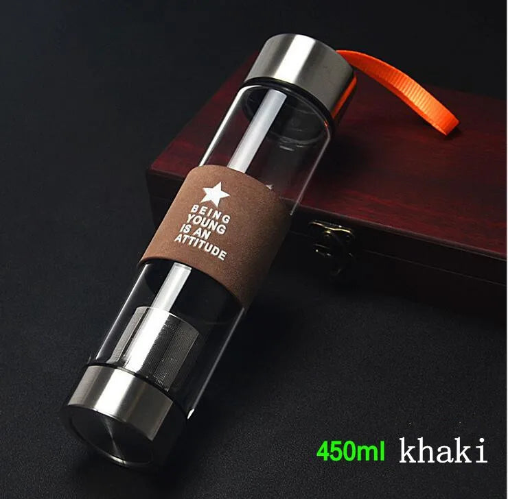 High-Quality Glass Water Bottle(450ML)