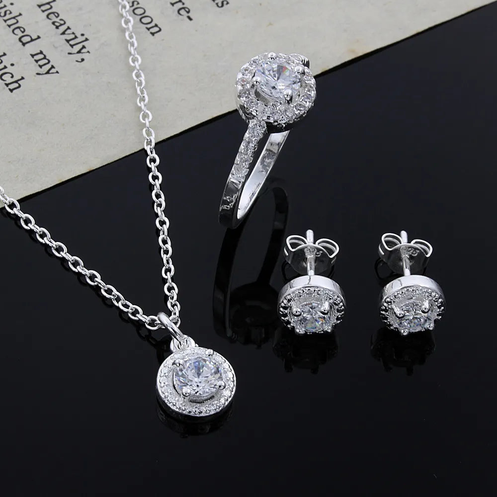 Sterling Silver Fashion Elegant Women Jewelry Set