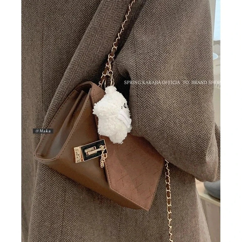 Autumn And Winter Retro Textured One-Shoulder Crossbody Bag for Women