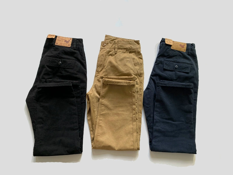 Retro Workwear American Kaji Thick Cotton Casual Pants