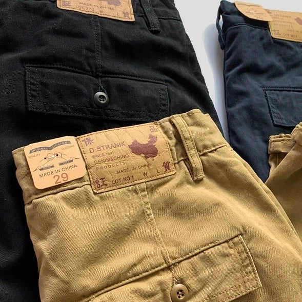 Retro Workwear American Kaji Thick Cotton Casual Pants