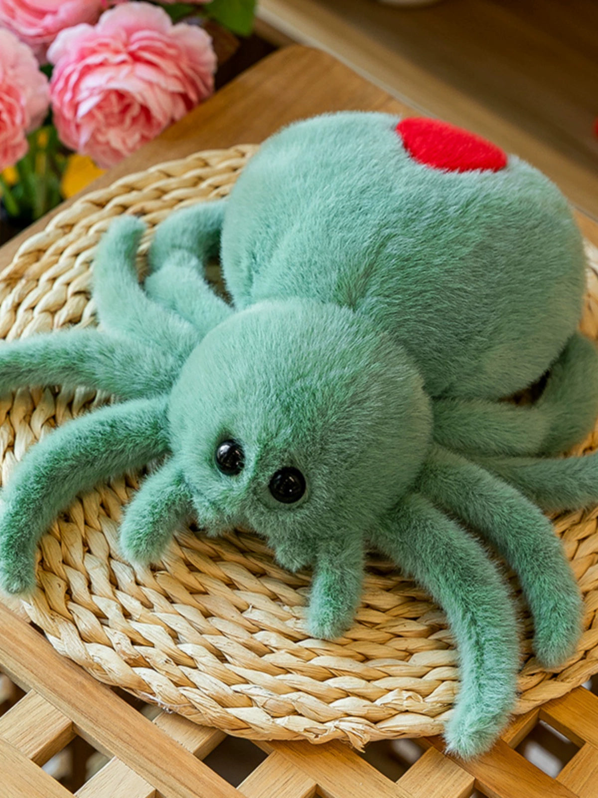 Artificial Little Spider Doll Cute Doll Baby Soothing Plush Toy Green Ragdoll Prize Claw Doll 8-Inch