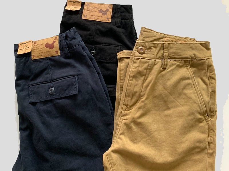 Retro Workwear American Kaji Thick Cotton Casual Pants