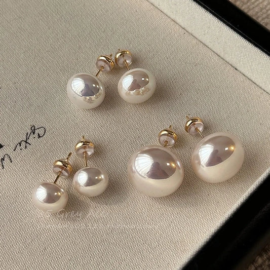 Shijia Steamed Bread Female 925 Silver Needle Niche Style Pearl Stud Earrings