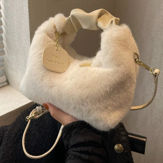 Furry and Cute Shoulder Hand Bag