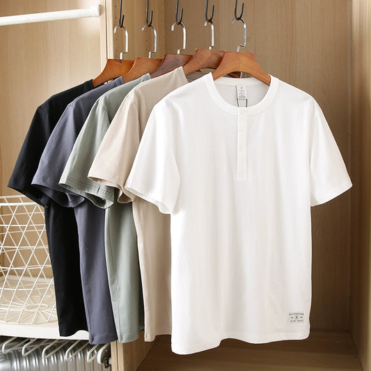 Men's Youth Casual Shirt Linen Stand Collar Summer