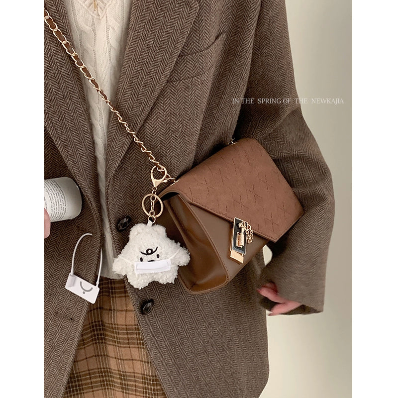 Autumn And Winter Retro Textured One-Shoulder Crossbody Bag for Women