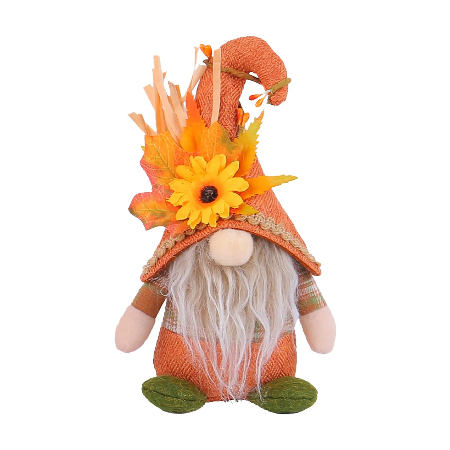 Colorful Flower & Leaf Scarecrow Plush Ornament