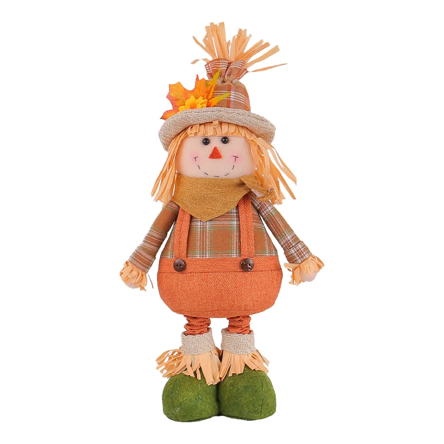 Colorful Flower & Leaf Scarecrow Plush Ornament