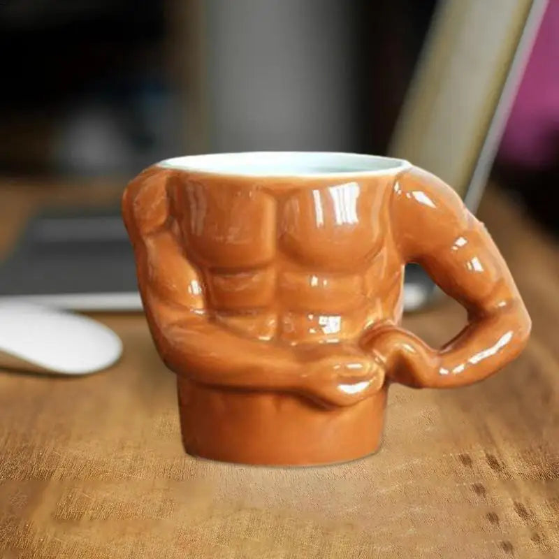 Creative Coffee Mug Macho Muscle Ceramic Milk Mugs Muscle Mug for Coffee Milk Tea Beverage Cute Gag Gifts for Adult Home