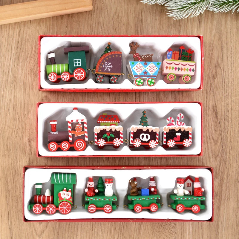 Christmas Wooden Train Merry Christmas Decorations for Home