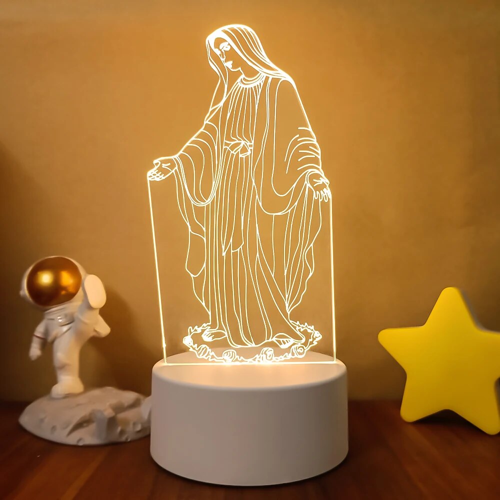 Crucifixion of Jesus Illusion Night Lamp