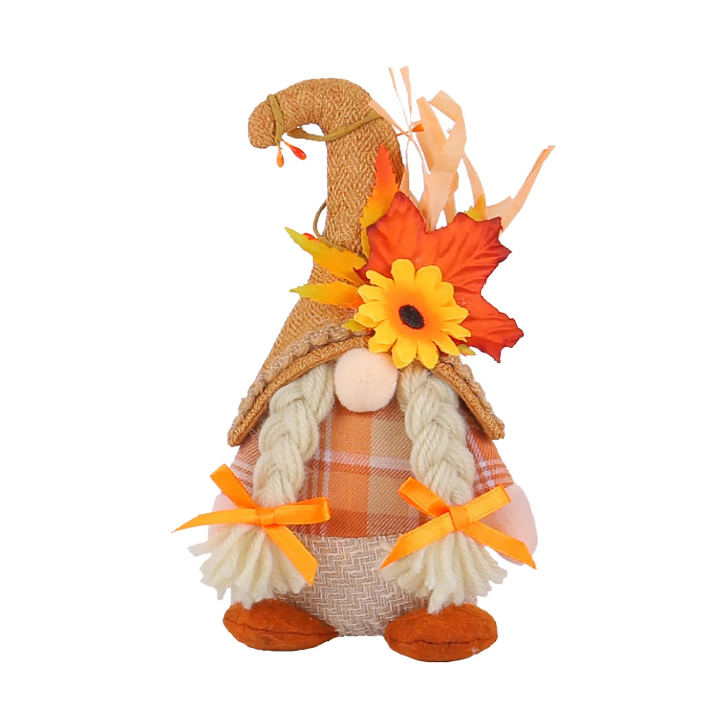 Colorful Flower & Leaf Scarecrow Plush Ornament