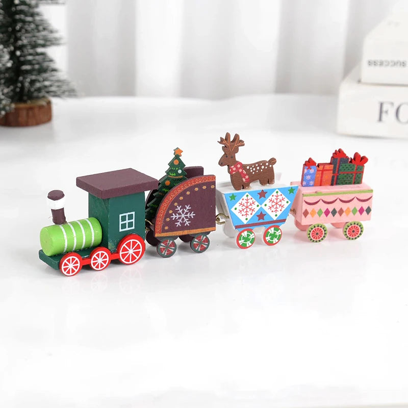 Christmas Wooden Train Merry Christmas Decorations for Home