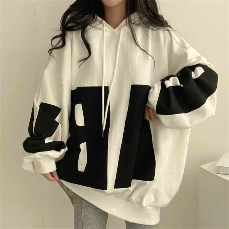 Trendy Women’s Letter Printed Hoodie – Lightweight Parka for Spring and Autumn Comfort