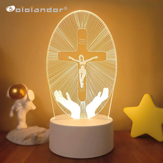 Crucifixion of Jesus Illusion Night Lamp