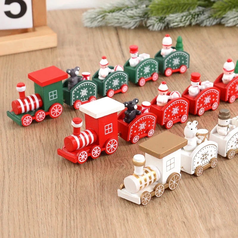 Christmas Wooden Train Merry Christmas Decorations for Home