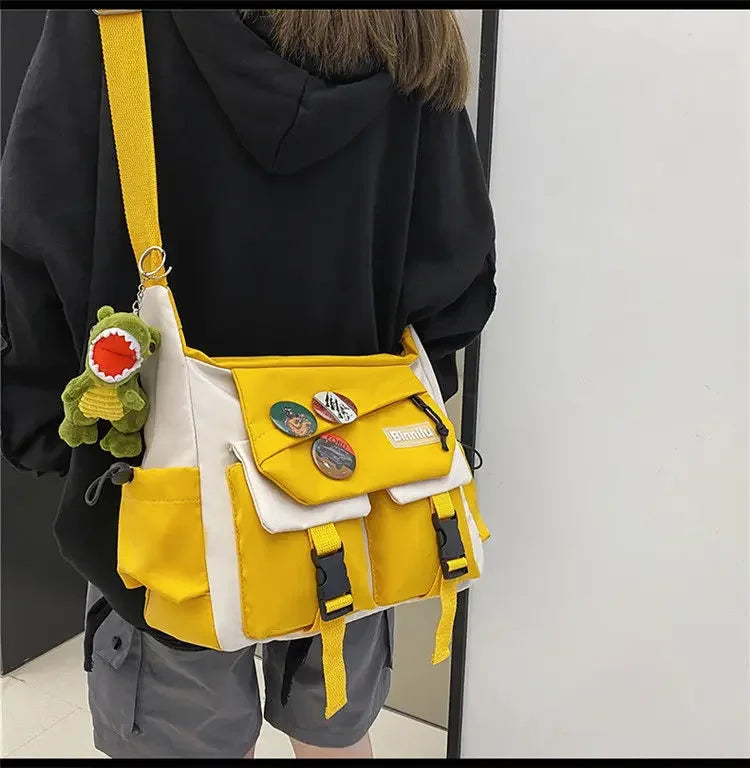 Harajuku Men Nylon Crossbody Bags