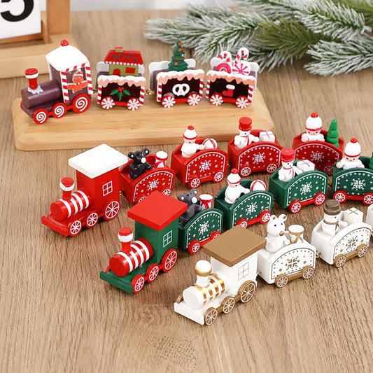 Christmas Wooden Train Merry Christmas Decorations for Home