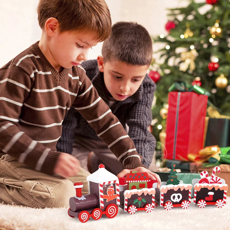 Christmas Wooden Train Merry Christmas Decorations for Home