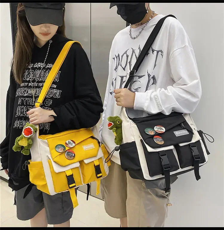 Harajuku Men Nylon Crossbody Bags