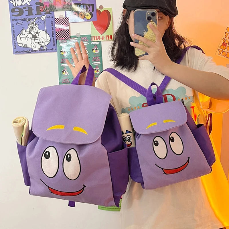 Dora Explorer Backpack Student School Bag Rescue Bag With Map Pre-Kindergarten Toys Purple Christmas Gift Cute Children's Gift