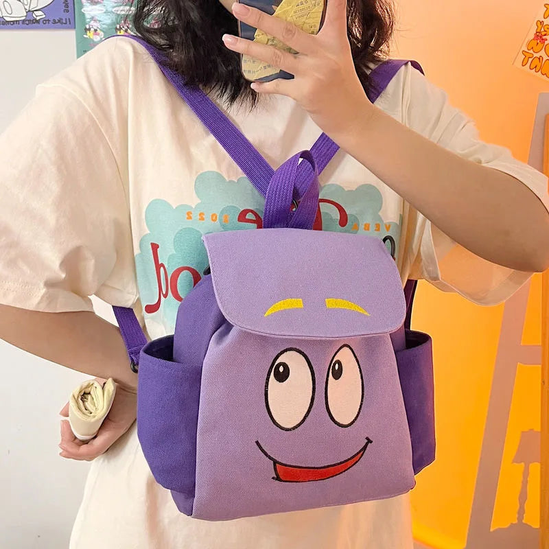 Dora Explorer Backpack Student School Bag Rescue Bag With Map Pre-Kindergarten Toys Purple Christmas Gift Cute Children's Gift