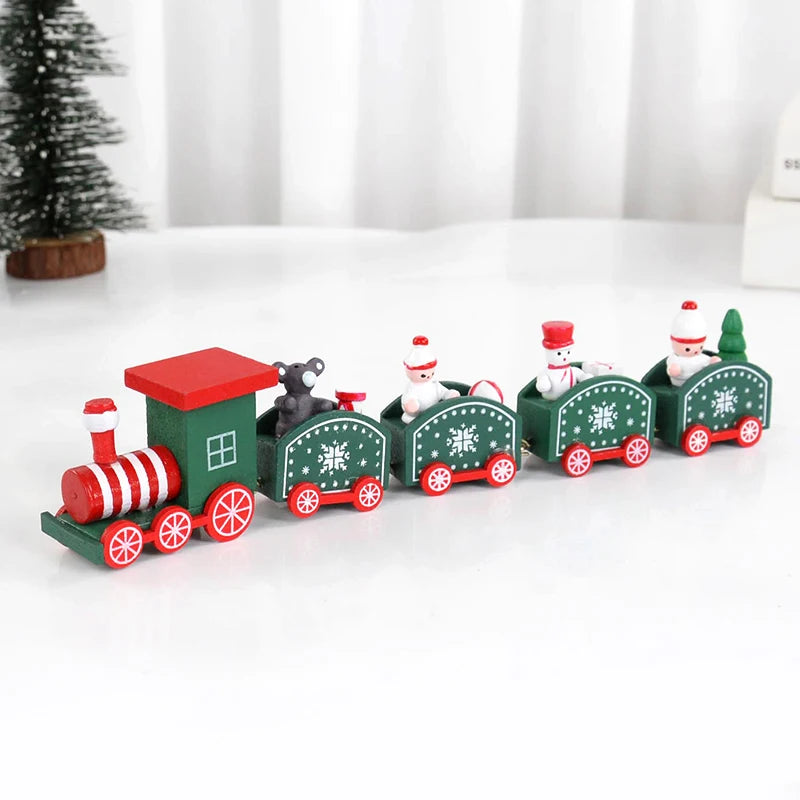 Christmas Wooden Train Merry Christmas Decorations for Home