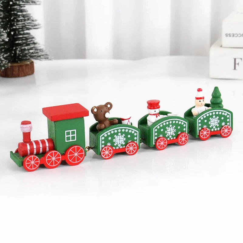 Christmas Wooden Train Merry Christmas Decorations for Home