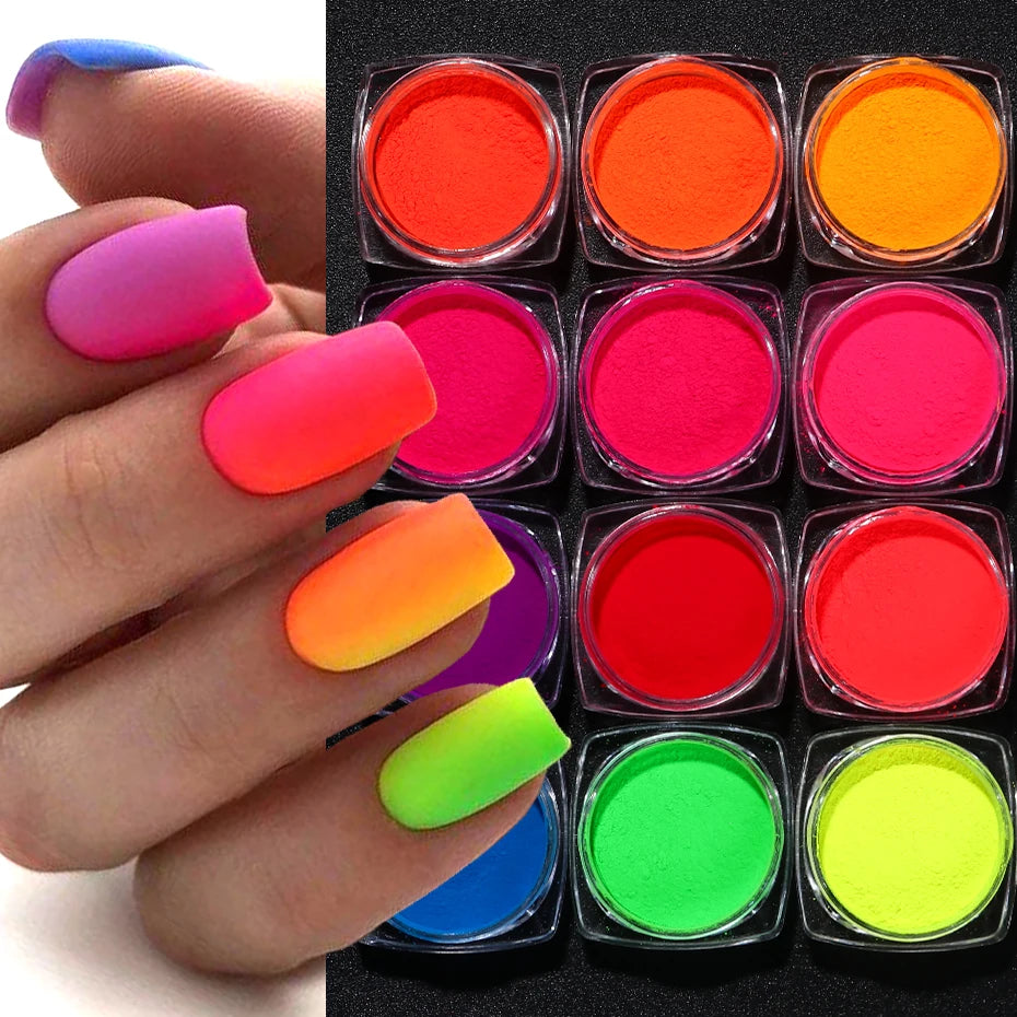 Neon Fluorescent Pigments Nail Powder