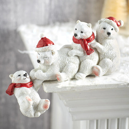 Bear Family Christmas Decoration Sturdy Durable Table Decorations