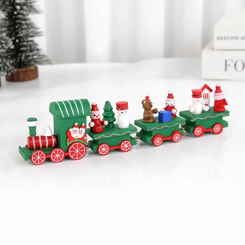 Christmas Wooden Train Merry Christmas Decorations for Home