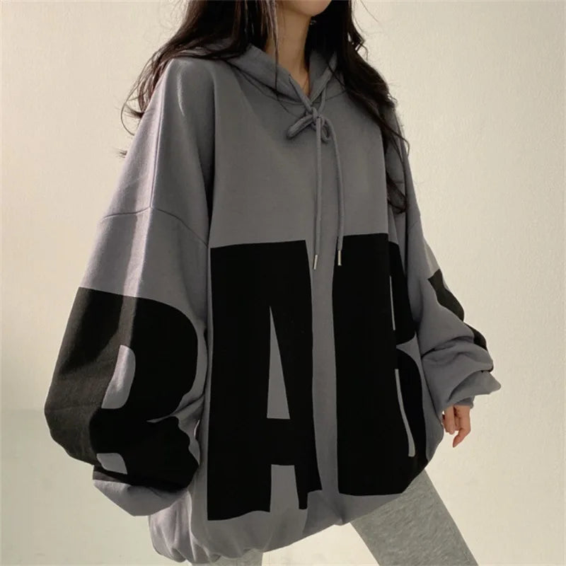 Trendy Women’s Letter Printed Hoodie – Lightweight Parka for Spring and Autumn Comfort