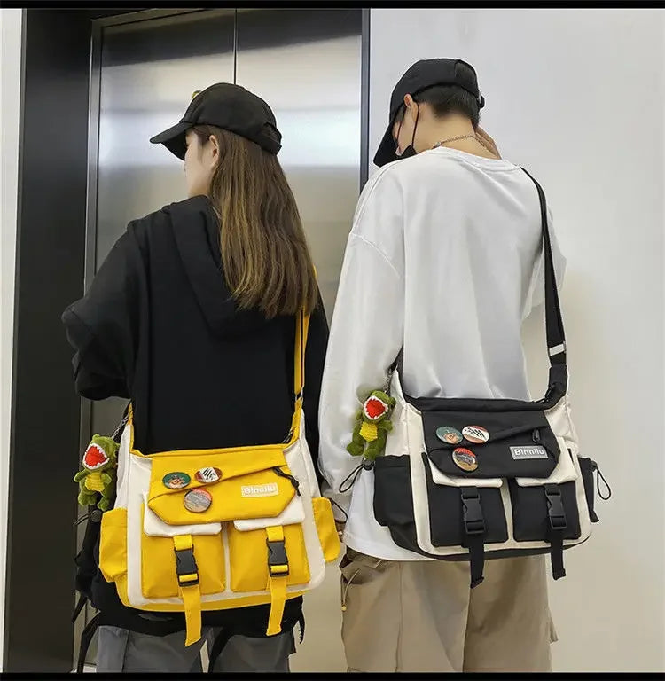 Harajuku Men Nylon Crossbody Bags