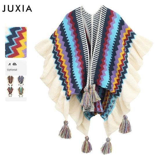 Bohemian Style Ethnic Shawl Travel Cloak