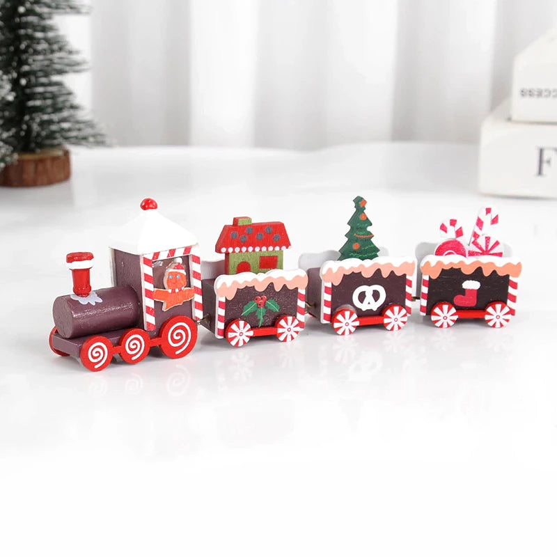 Christmas Wooden Train Merry Christmas Decorations for Home