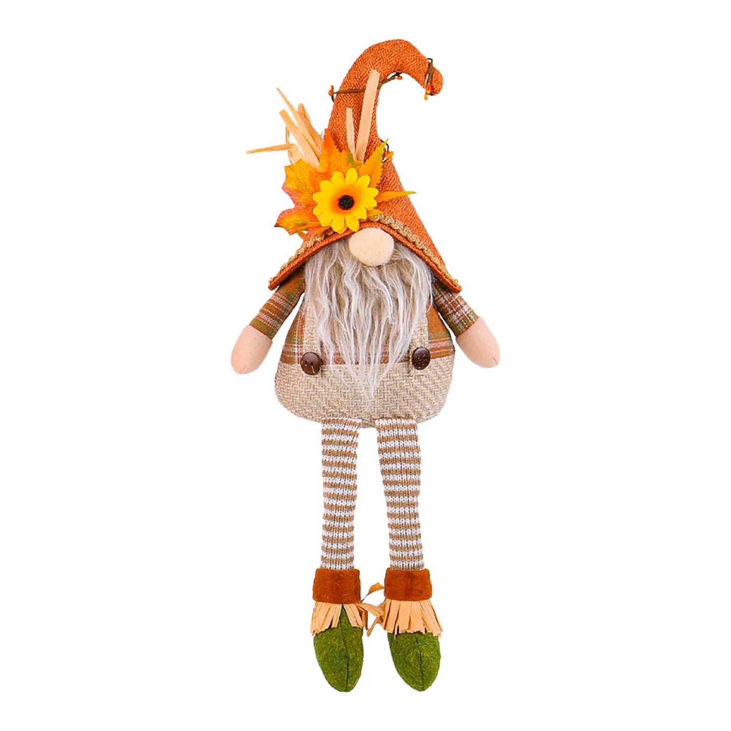 Colorful Flower & Leaf Scarecrow Plush Ornament