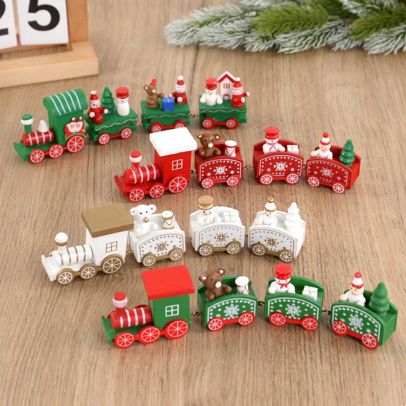 Christmas Wooden Train Merry Christmas Decorations for Home