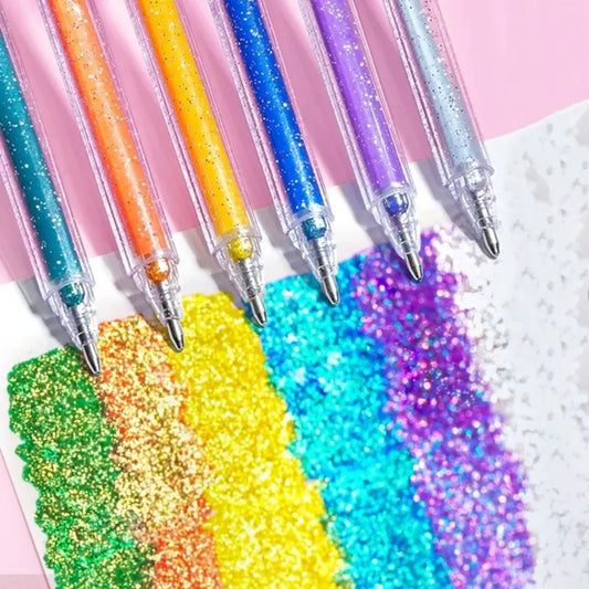 Gel Pen Glitter Gel Pen Set New Glitter School Supplies Colored Pens Set Fun Students Marking Highlighter Pen