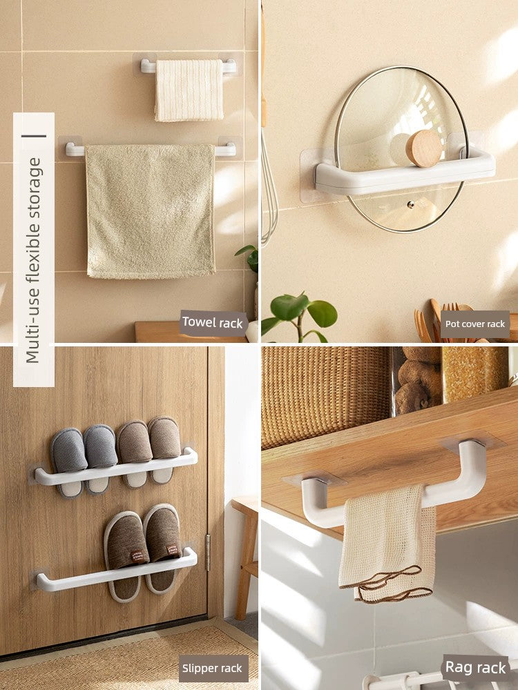 Punch-Free Wall-Mounted Slippers Rack - Lanjiaoluo Bathroom and Toilet Shoe Organizer with Drainage