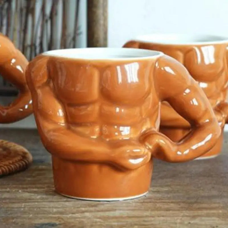 Creative Coffee Mug Macho Muscle Ceramic Milk Mugs Muscle Mug for Coffee Milk Tea Beverage Cute Gag Gifts for Adult Home