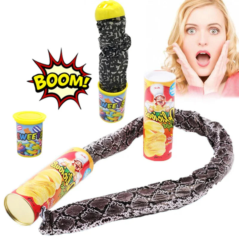 Hilarious Potato Chip Can Snake Prank Toy – Perfect for April Fools’ & Halloween Fun!