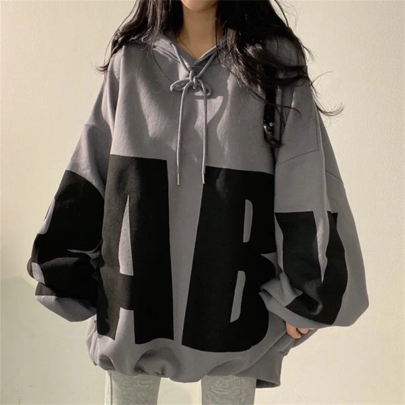 Trendy Women’s Letter Printed Hoodie – Lightweight Parka for Spring and Autumn Comfort