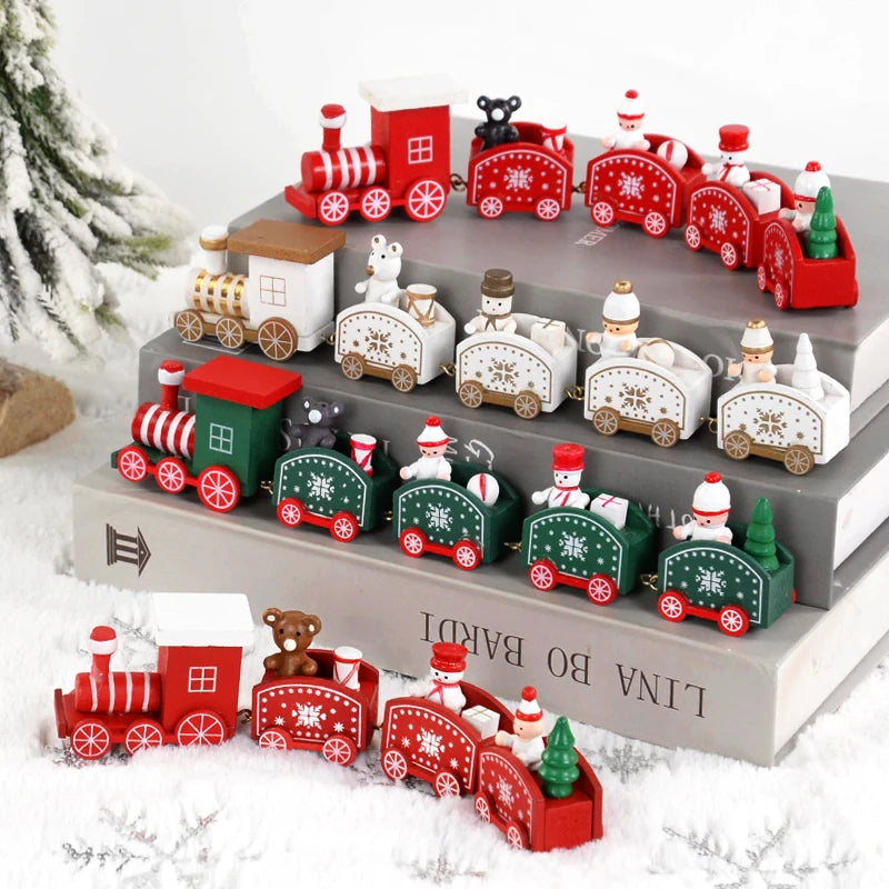 Christmas Wooden Train Merry Christmas Decorations for Home