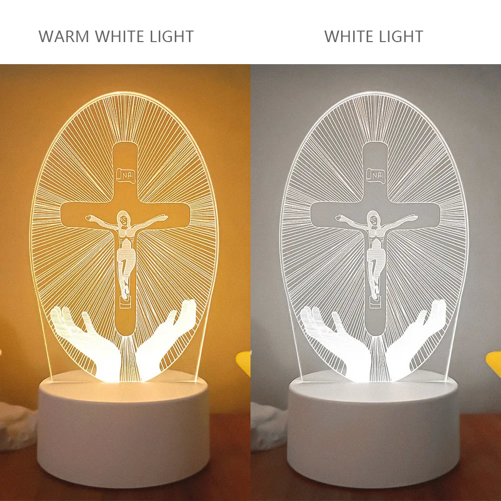 Crucifixion of Jesus Illusion Night Lamp