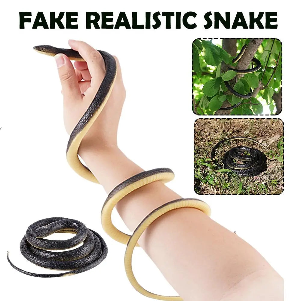 120cm Funny Fake Snake Realistic Rubber Snakes Lifelike Fake Snake Garden Prop Prank Festival Party Gag Kids Birthday Gifts