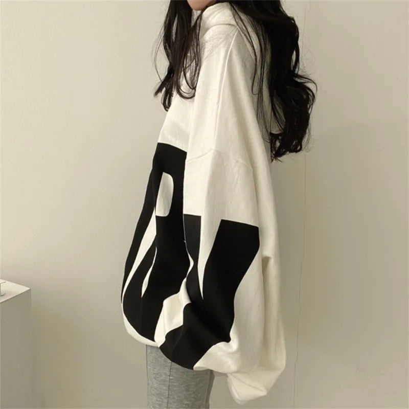 Trendy Women’s Letter Printed Hoodie – Lightweight Parka for Spring and Autumn Comfort