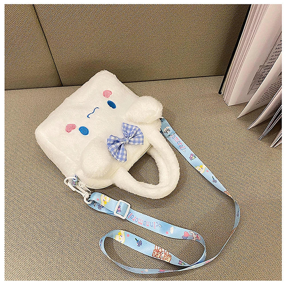 Sanrio Plush Bag Kawaii Kuromi Cinnamoroll Melody Cartoon Anime Handbag Crossbody Cosmetic Travel Storage Bags Women Girls