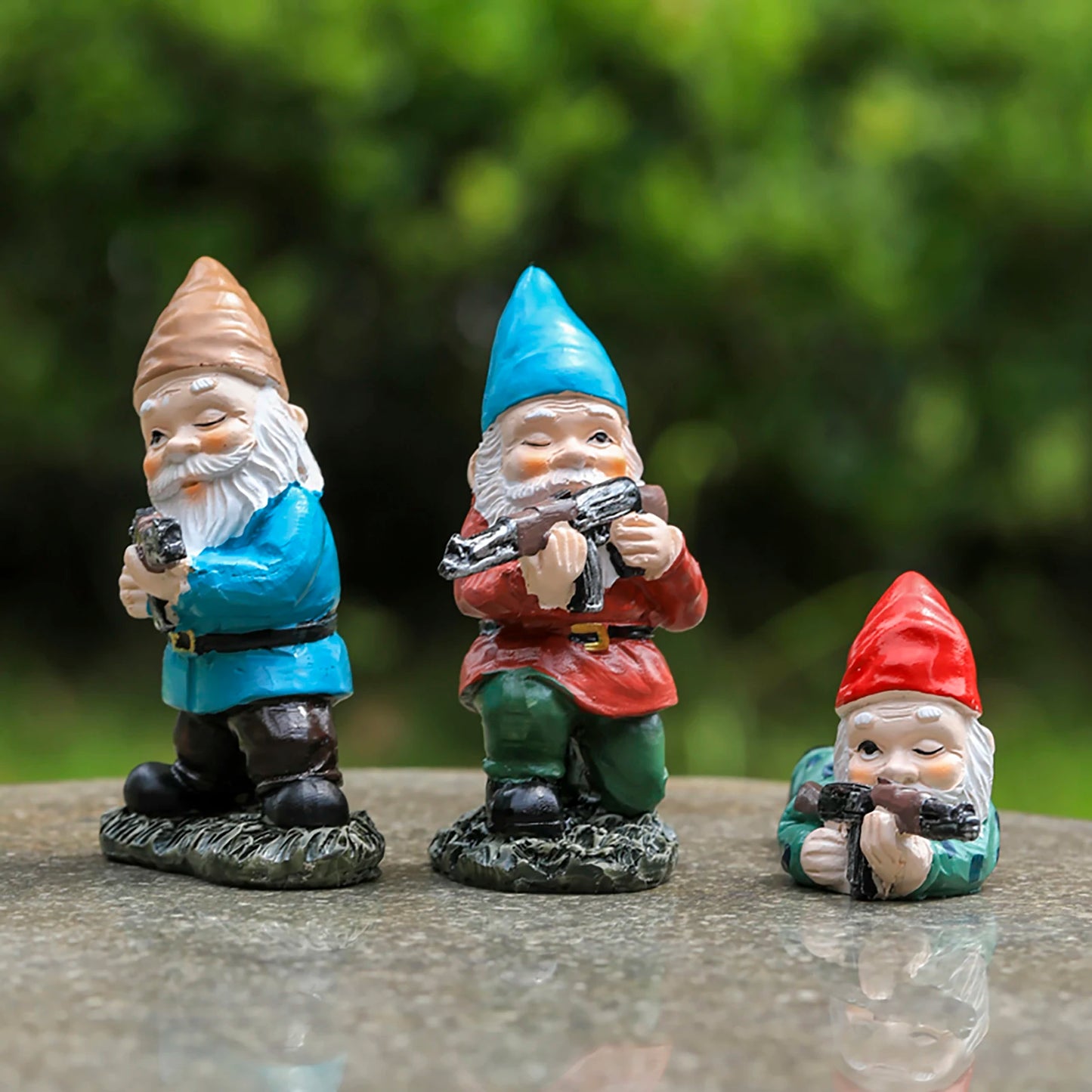 Smoking Gnomes Mini Resin Statue